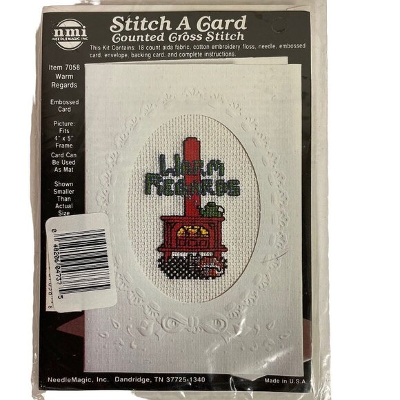 Stitch A Card Cross Stitch Kit # 7058 by Needle Magic "Warm Regards" - Picture 2 of 11